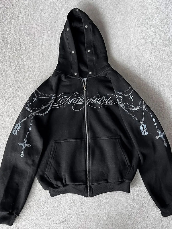 Trendy Gothic Faux Fur Hooded Jacket