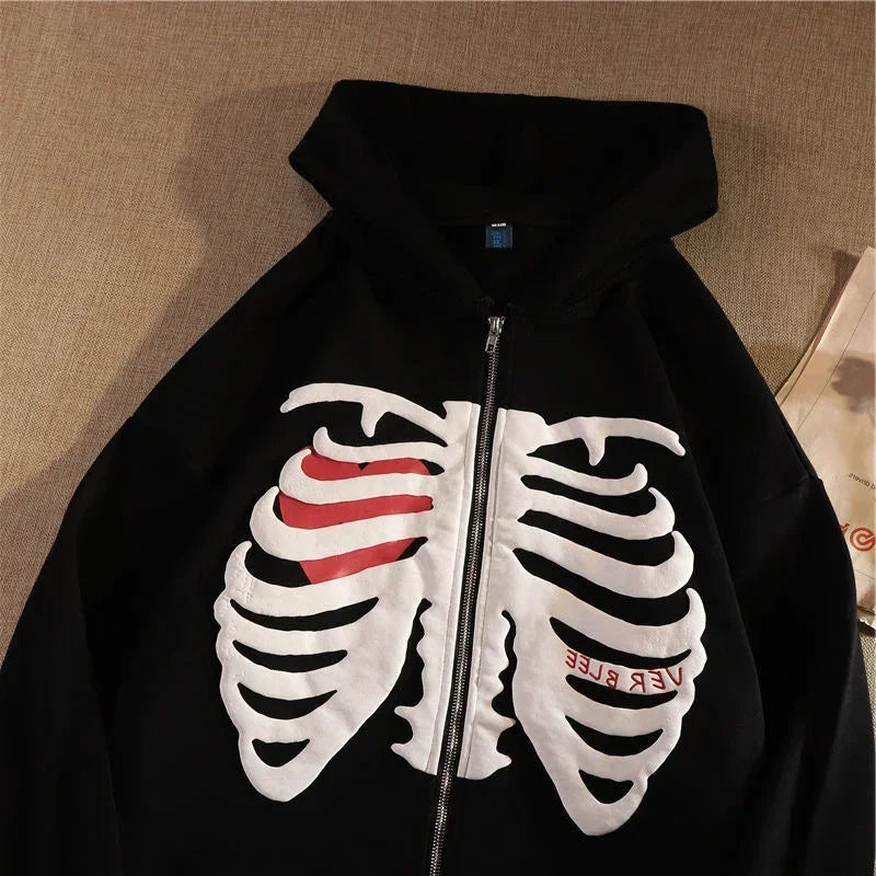 Chic Retro Skeleton Hoodie